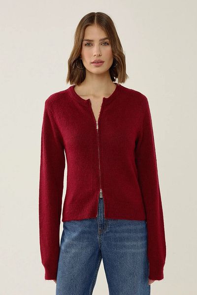 Hiccup Cardigan din tricotaj cu fermoar