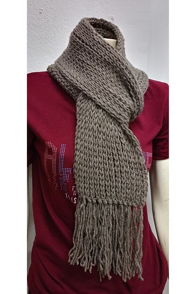 ENGIN Unisex Hand Knitted Brown Scarf
