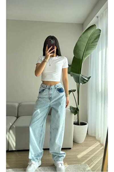 Semesia Kemer Tokalı Baggy Jean