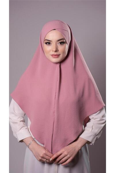 HÜRREM BONE وشاح حجاب متشابك عملي جاهز من Dusty Rose قماش Aerobin حجاب متقاطع...