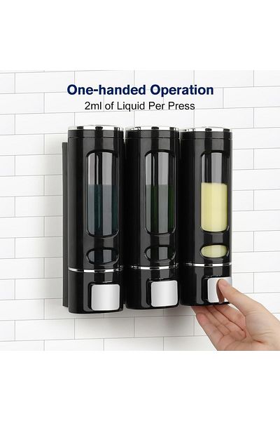 MAİN SHOP 3 броя черен 400 мл ръчен диспенсър за сапун за баня, кухня, течен шампоан за ръце, душ гел M-52