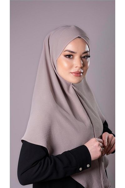 HÜRREM BONE Πέτρινο Πρακτικό Έτοιμο Κασκόλ Hijab Aerobin Υφασμάτινο Σταυρό Hijab 2307_46