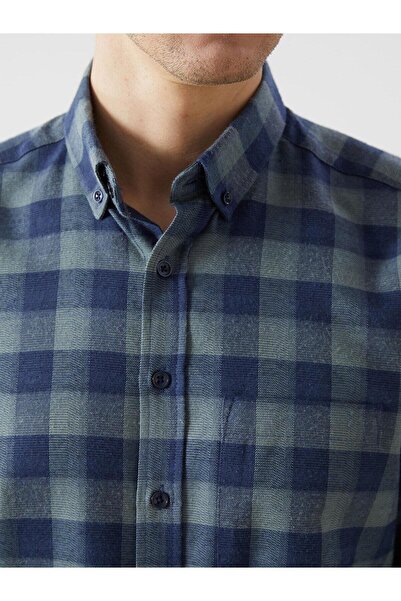 LC Waikiki LCWAIKIKI Classic Regular Fit Uzun Kollu Ekose Gabardin Erkek Gömlek