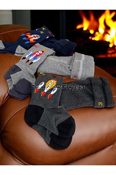 RENK YAPI RÜYASI Масажиращи чорапи за момче - 3 броя, 80% памук, чорапогащник