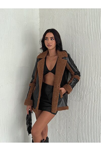 sportiness Кожено палто с кожена подплата