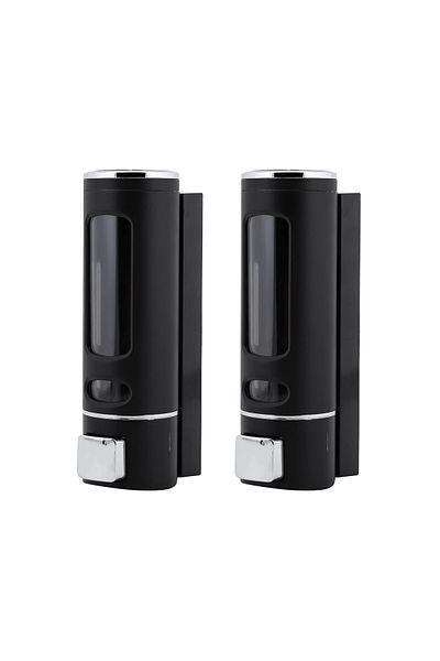 Sea Home 2Pcs Black 400ml Wall Mounted Manual Soap Dispenser Liquid Sink Soap Dispenser Hand Soap M-52