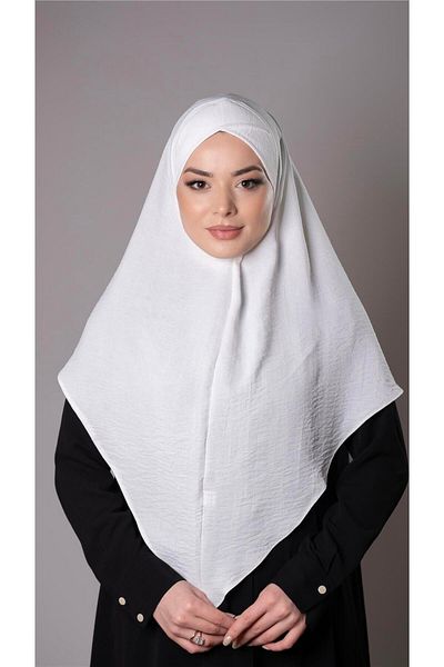 HÜRREM BONE Κρέμα Πρακτικό έτοιμο στο χέρι μαντήλι Hijab Aerobin Fabric Cross Hijab 2307_40