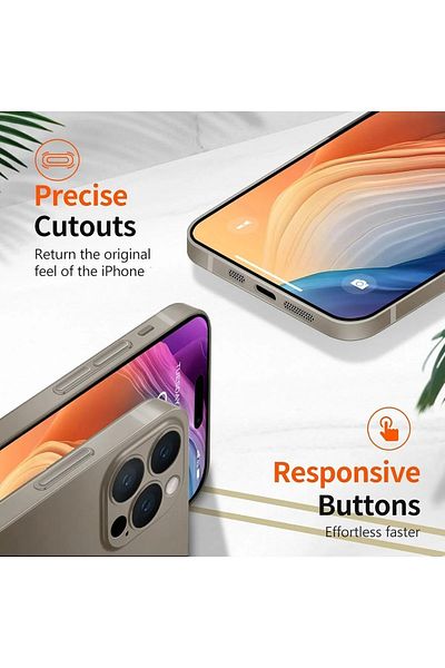 HyperAge Ultra Thin Case Compatible with iPhone 16 Pro Max Matte Surface Anti-Dirty Camera Protection Very Thin Minimalist