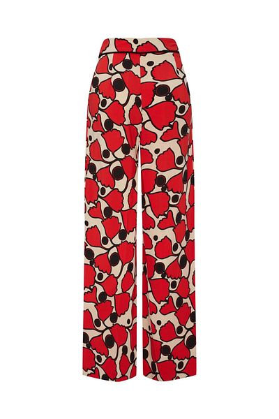 Exquise Wide Leg Floral Pattern Regular Trousers