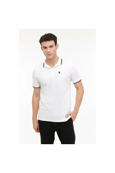 lumberjack Μπλουζάκι με λευκό γιακά Polo - M-BSC POLO 12BS45 4FX