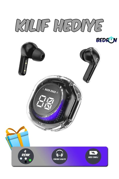 BedrON Bluetooth Pro Kulaklık Tüm Cihazlara Uyumlu Kulakiçi Dijital Göstergel...