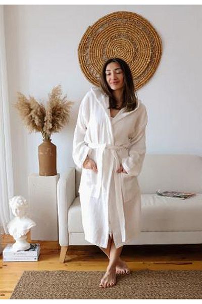 PIRILTI COLLECTION Hooded Muslin Bathrobe