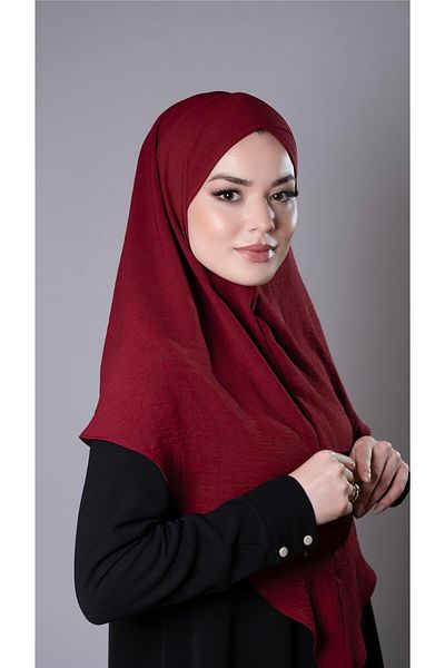 HÜRREM BONE Βουργουνδία Πρακτικό έτοιμο μαντήλι Hijab Aerobin Fabric Cross Hijab 2307_16