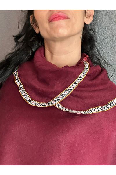 Gönülden Tasarım Ethnic Patterned Thin Velour Women's Ponchoes