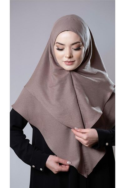 HÜRREM BONE Βιζόν Πρακτικό έτοιμο κουμπωτό μαντήλι Hijab Βαμβακερό ύφασμα τζαζ διπλής στρώσης απλό Hijab 2303_10