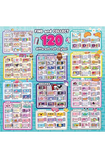 TOYFEST Sticki Rolls - حزمة محطة مع ملصقات، ملصق سوار مع ملصقات