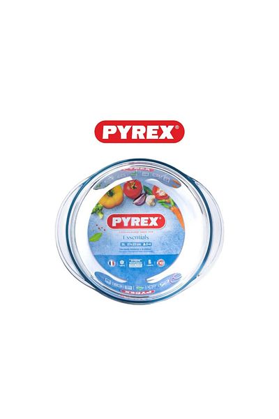 Pyrex Essential Casserole Round 3L - Durable Borosilicate Glass for Versatile Cooking and Serving