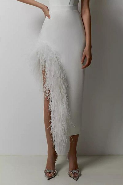 nish for you White Bandage Fabric Midi Dress
