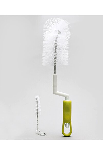 Babyhug فرشاة تنظيف الزجاجات الدوارة الخالية من مادة BPA للأطفال من عمر 0 ​​إلى 24 شهرًا، مع فرشاة للحلمات - صفراء