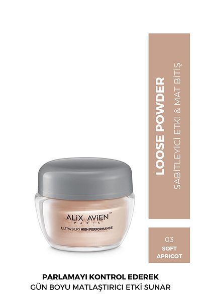 Alix Avien Silky Powder Powder - Fixing Effect Matte Finish - Infinity Touch Loose Powder 03 Soft Apricot - 25 g