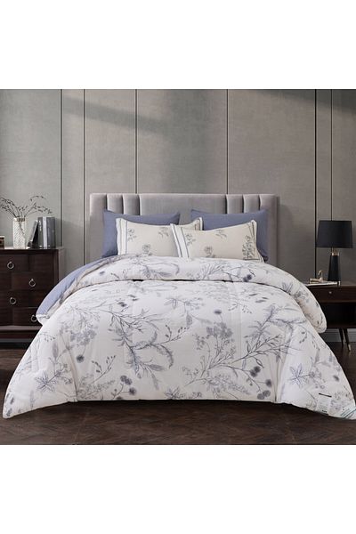 Donetella Cotton Floral Comforter Sets, 6 - Piece Fits 260 x 240 Cms King Size