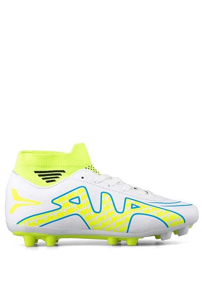 Twingo Men's Football Boots - Comfortable Use, Socks, Carpet and Field Shoes White-Yellow