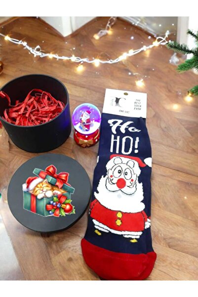 LADİJİTAL BASKI ÇÖZÜMLERİ Baskılı Yılbaşı Kutusu Içinde Yeniyıl Çorabı&Karküresi