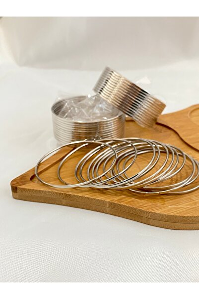 Home Gümüş Ton Çelik Hint Bilezik Seti (12'Lİ SET) Kucuk Bilekler Icin Uygundur