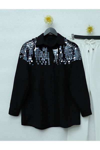 Modamorfo Black Robdan Sequined Tunic