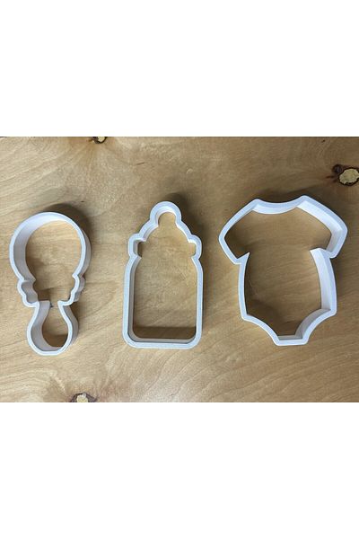 DLC3DDESIGN 3-Piece Baby Shower Set - Girl Boy Cookie Mold, Dough Shaper, Baby Themed