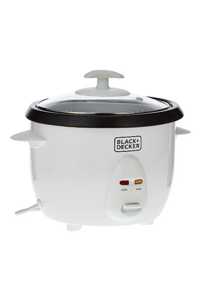 Black&Decker 400W Non-Stick Auto Rice Cooker White 1 Liter