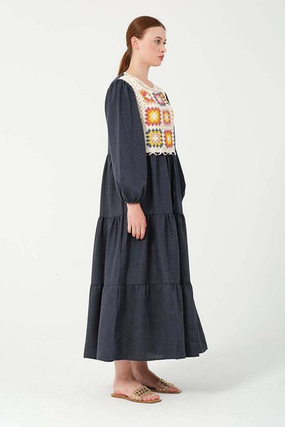 Hatun Atila Rochie lungă cu pulover model HatunAtila 7884 bleumarin
