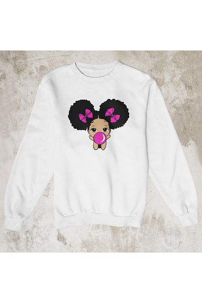SUNFREE PULOVER DE BUMBAC OVERSIZE IMPRIMAT BEBE FETIȚĂ