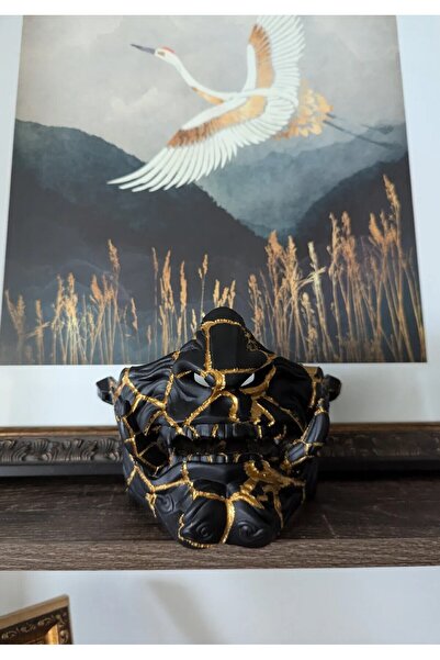 DLC3DDESIGN Kintsugi Oni Maskesi, Samurai Oni Mask, Samuray Maskesi