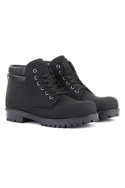 Evojean Μαύρες μπότες Unisex Nubuck Daily Cold Resistant