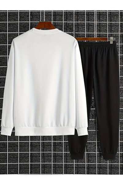 YOHO SPORT Unisex Σετ αθλητικών φόρμες με στάμπα με χαμογελαστό πρόσωπο - Χοντρό βαμβακερό χειμωνιάτικο φούτερ και παντελόνι σετ 2