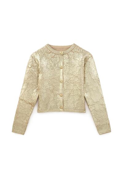 KASSEL Gold Varaklı Düğme Detaylı Hırka