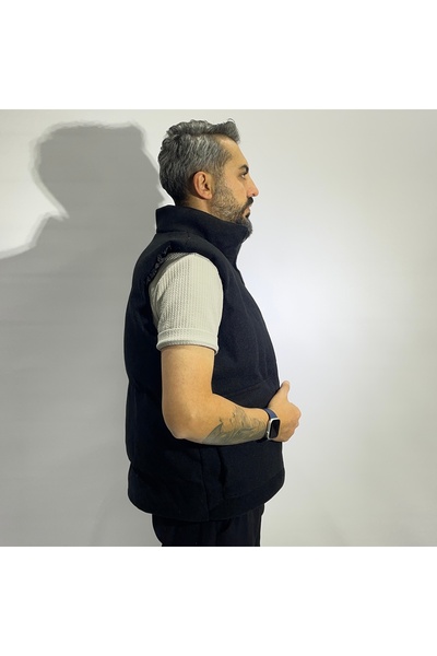 higo Fiber Padded Stamp Zippered Men's Vest