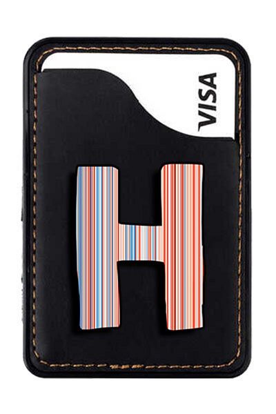 cupcase iPhone 5 5S Se 6 6S 7 8 Plus X Xr XS Max Compatible Leather Card Holder with 3m Tape - Letter H