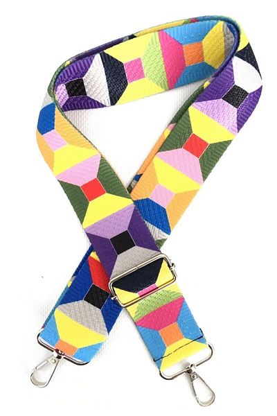 Gloria Polyester Square Retro Pattern Adjustable Column Bag Handle - 120cm Phone Strap