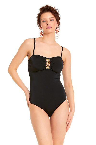 Argento New Season - Black Strapless Corset Swimsuit