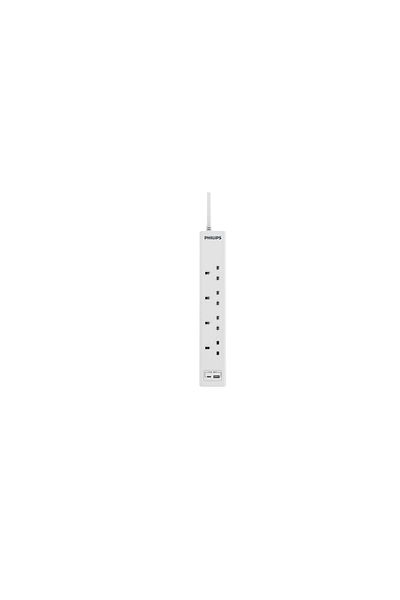Philips 4 UK AC, no switch, 3M
2 x Type A USB (2.4A)
Child Safety  with fuse
13A breaker