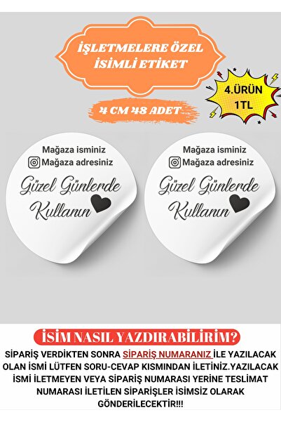 anka design Firmalara Özel İsimli Etiket Sticker Güzel Günlerde Kulanın 4x4 C...