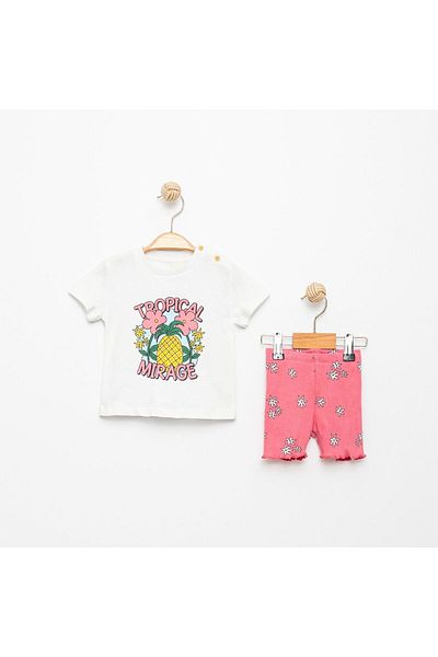 Divonette White Tropical Baby Girl 2 Piece Set