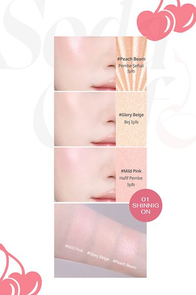 PERIPERA Peripera V Highlighter - Illuminator Palette with Pearl Lights (001 Shining on)
