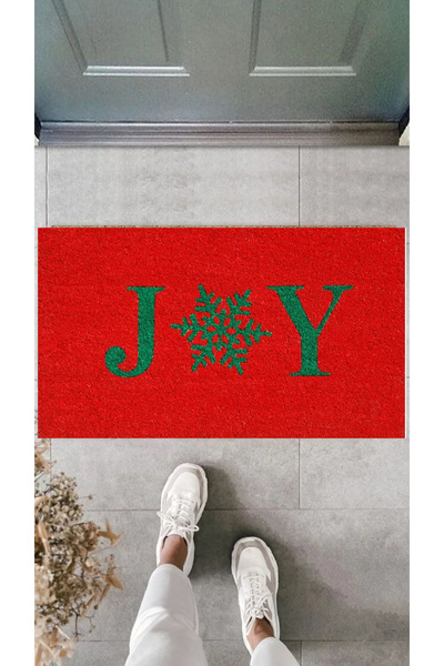 KARMAT Red, Snowflake, Christmas Themed Door Mat, Indoor and Outdoor Mat, Digital Printing Mat
