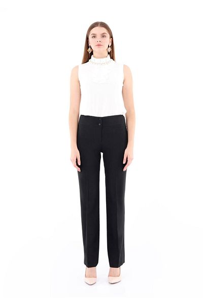 G-Line High Waist Pipe Leg Maxi Length Trousers