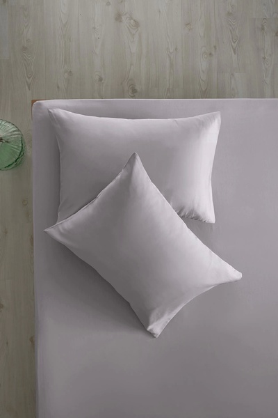 İssimo Home Simply Ice Gray Cotton Satin Fitted Set 120*200/50*70