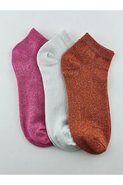 HİTRA 3 Pcs Glitter Booties Socks