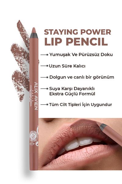 Alix Avien Waterproof Long Lasting Soft Lip Liner - Staying Power Lip Pencil 51 Pinky Beige